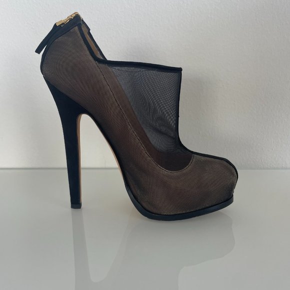 Fendi Black Mesh Platform Booties like new - Picture 3 of 3